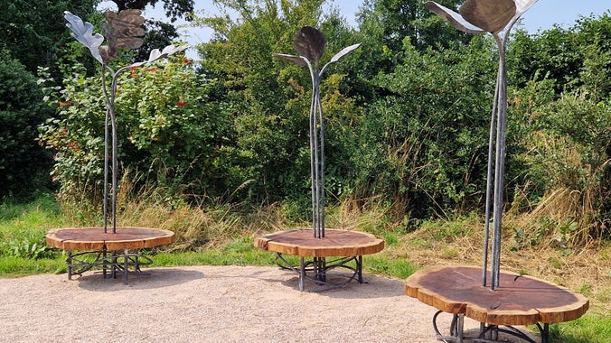Perimeter Path benches, Matt Coe, A la Ronde, Devon.